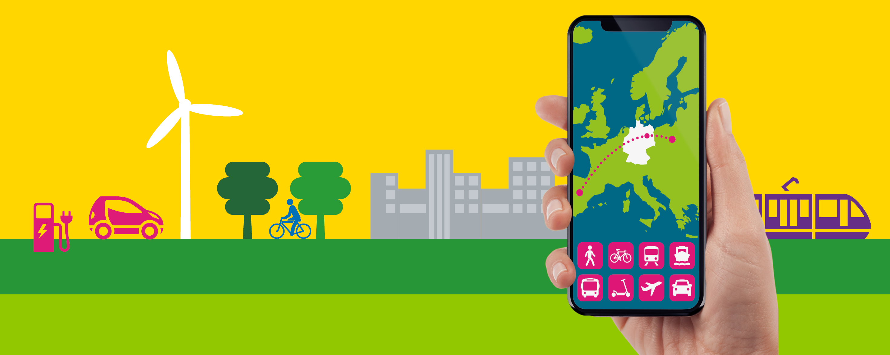 Mão segurando celular ao fundo de uma cidade com carros e transporte publico Mão segurando celular ao fundo de uma cidade com carros e transporte publico