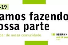 imagem branco com dizeres: Estamos fazendo a nossa parte e na parte debaixo: Vamos cuidar de nossa comunidade