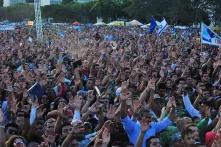 Evangélicos e católicos fazem manifestação a favor da liberdade religiosa, 2013. 