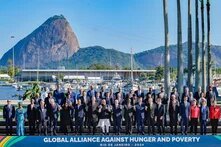 chefes de Estado reunidos para o lançamento da Aliança Global contra a Fome e a Pobreza no Rio de Janeiro