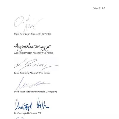 Assinaturas dos parlamentares