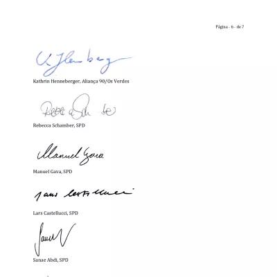 Assinaturas dos parlamentares