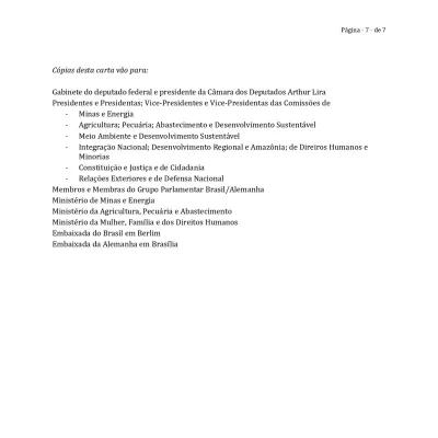 Assinaturas dos parlamentares