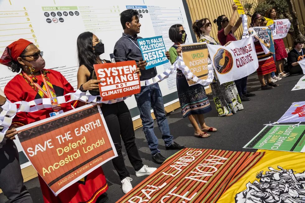 Manifestações durante a COP27