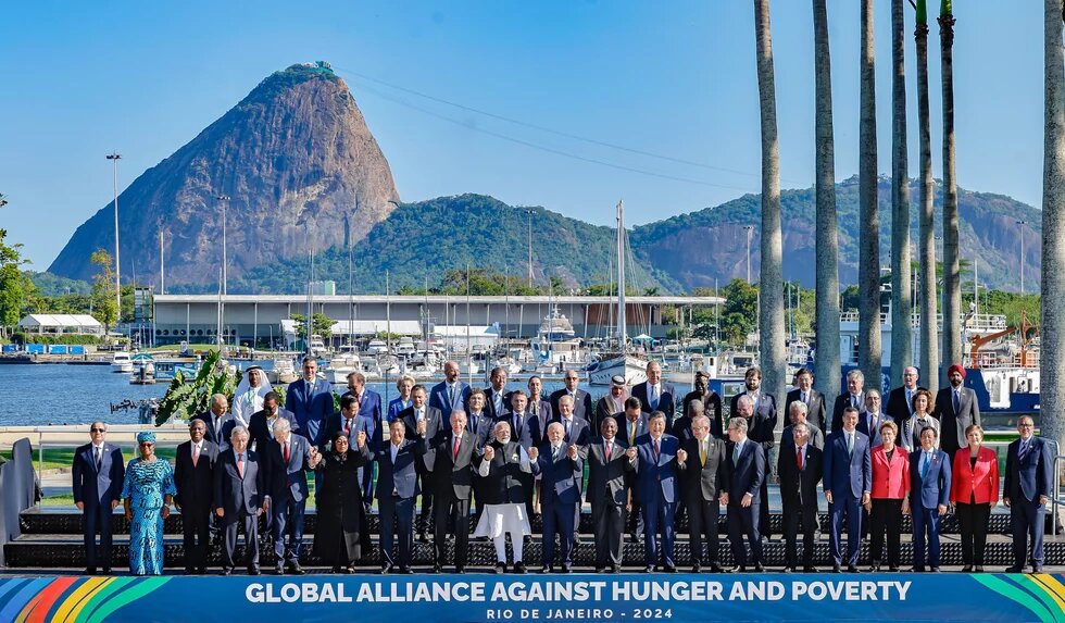 chefes de Estado reunidos para o lançamento da Aliança Global contra a Fome e a Pobreza no Rio de Janeiro