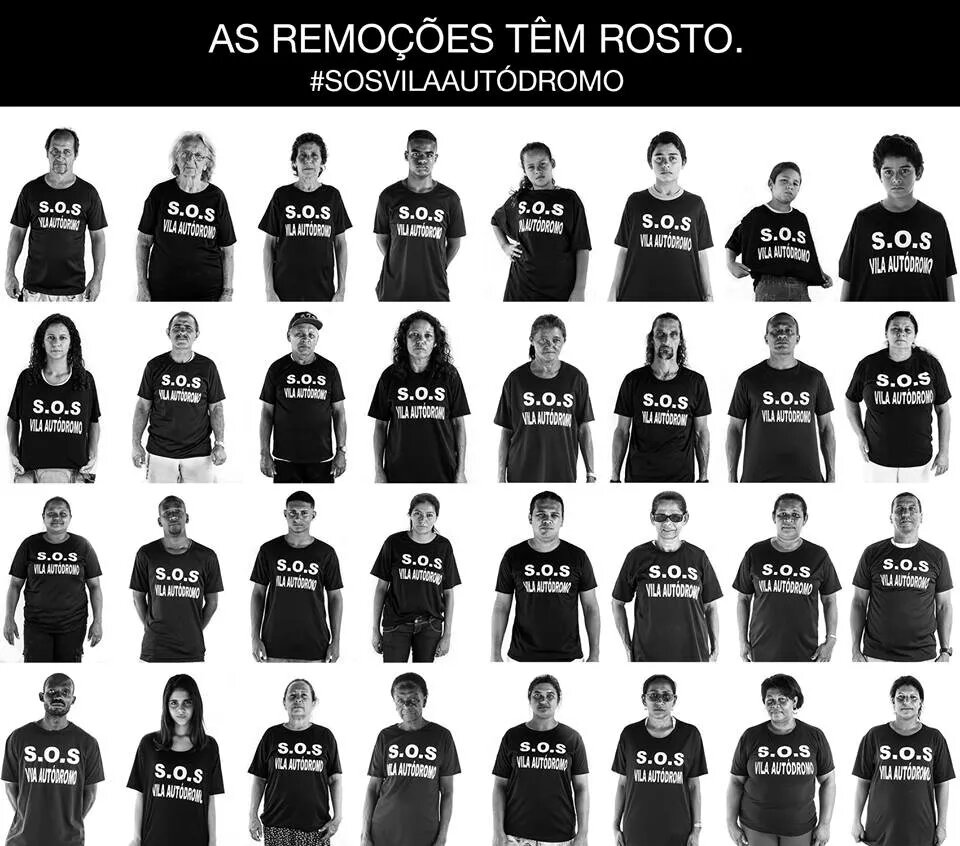 Projeto “Remoções Têm Rosto” por Guilherme Imbassahy, realizado no segundo #Ocupa Vila Autódromo.