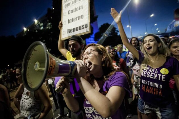 Manifestação no Dia Internacional das Mulheres, em São Paulo