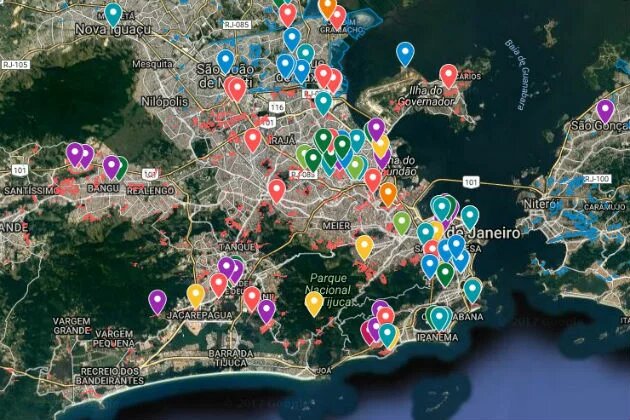 Mapa da Rede Favela Sustentável